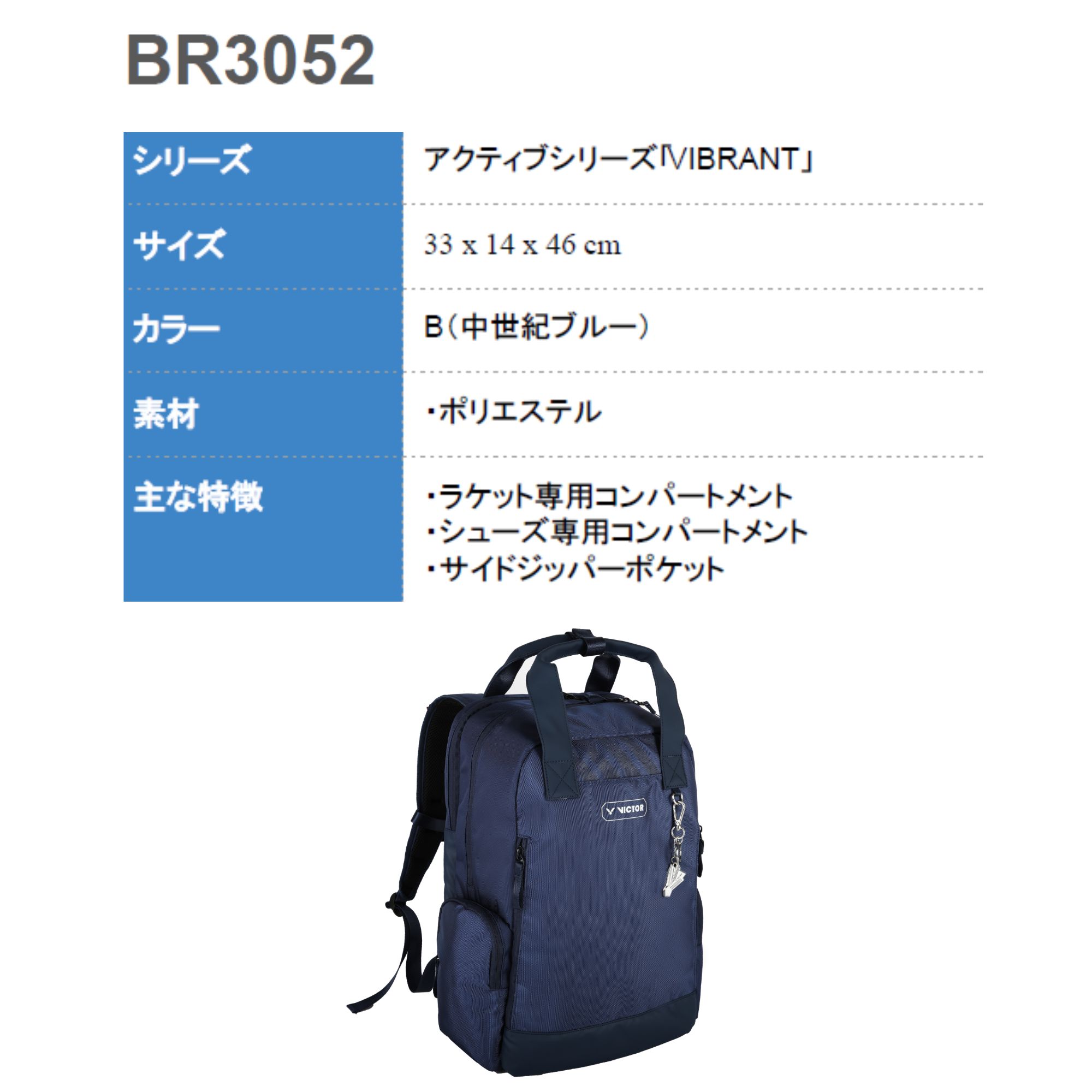 【最短出荷】ビクター VICTOR バッグ バックパック BR3052 バドミントン 2026SS |  | 01