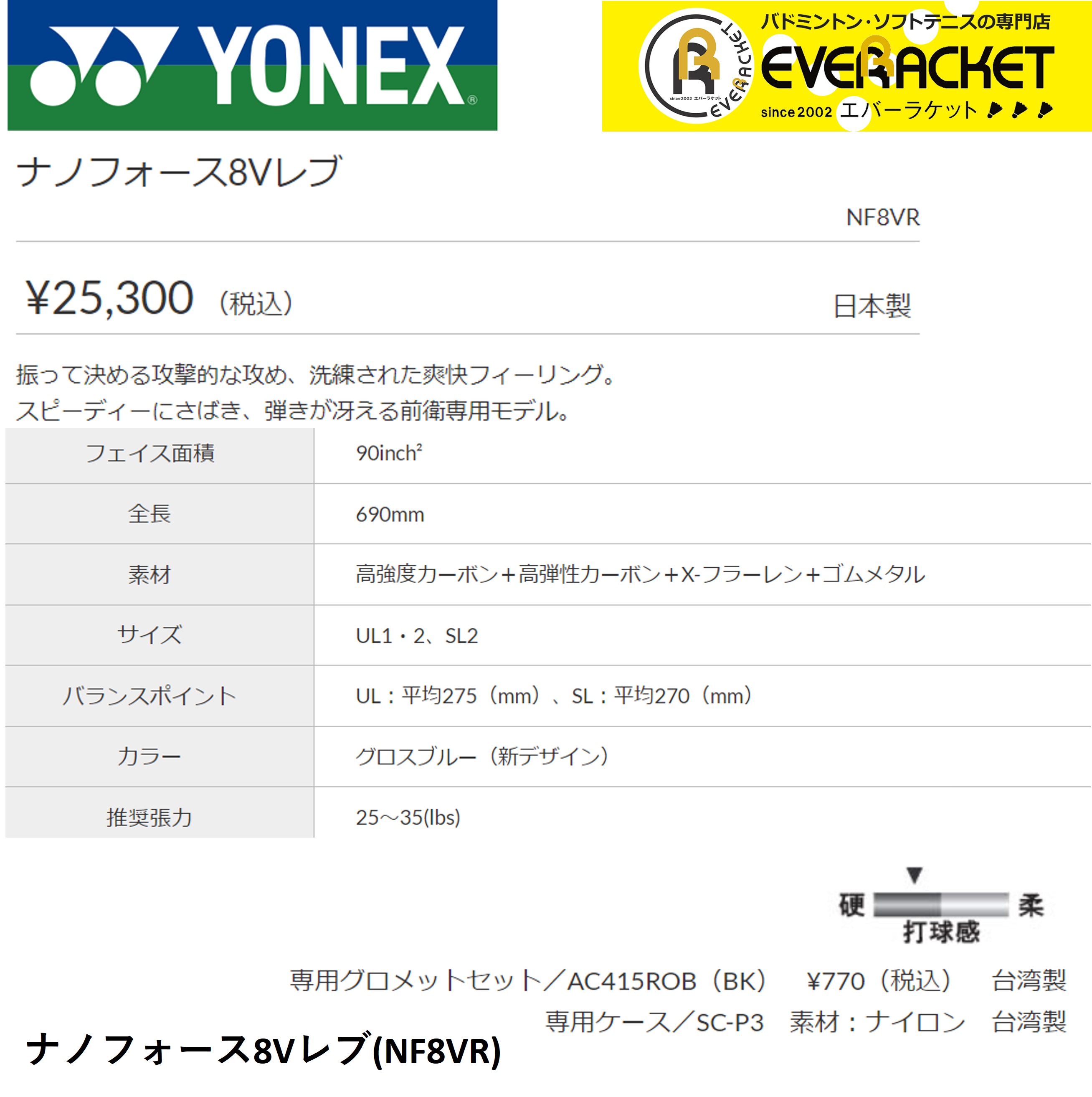 【ガット代・張り代無料】ヨネックス YONEX ソフトテニスラケット ナノフォース8VR NF8VR ソフトテニス　前衛向け【最短出荷】 |  | 01