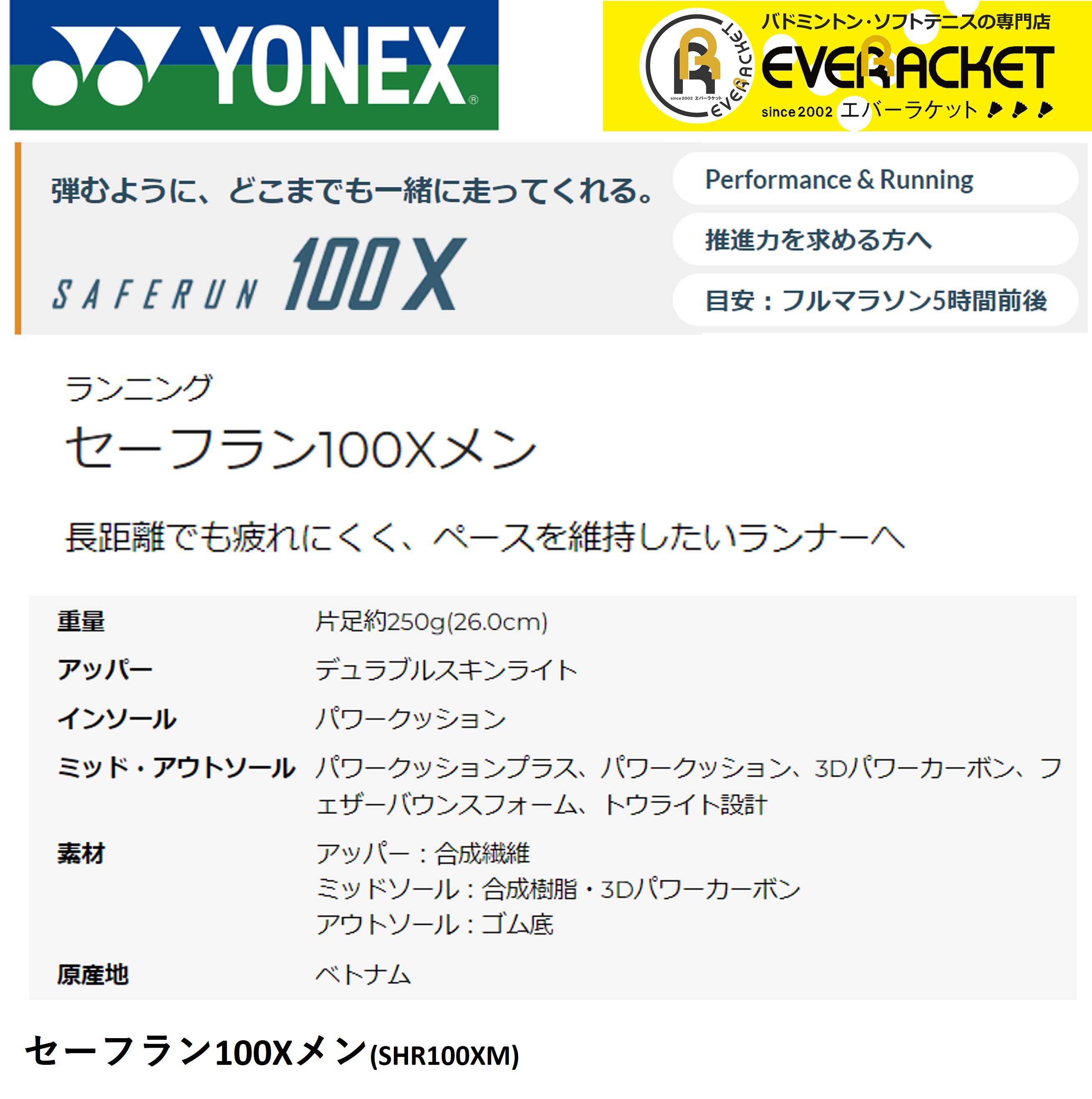 ヨネックス YONEX ランニングシューズ セーフラン100Xメン SHR100XM