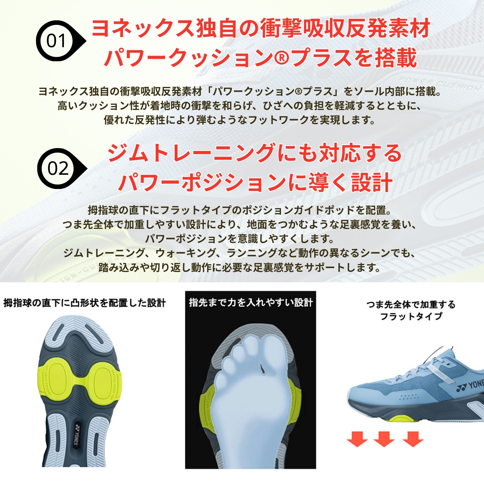 YONEX（ヨネックス） ランニングシューズ カウンターコートトレーナー