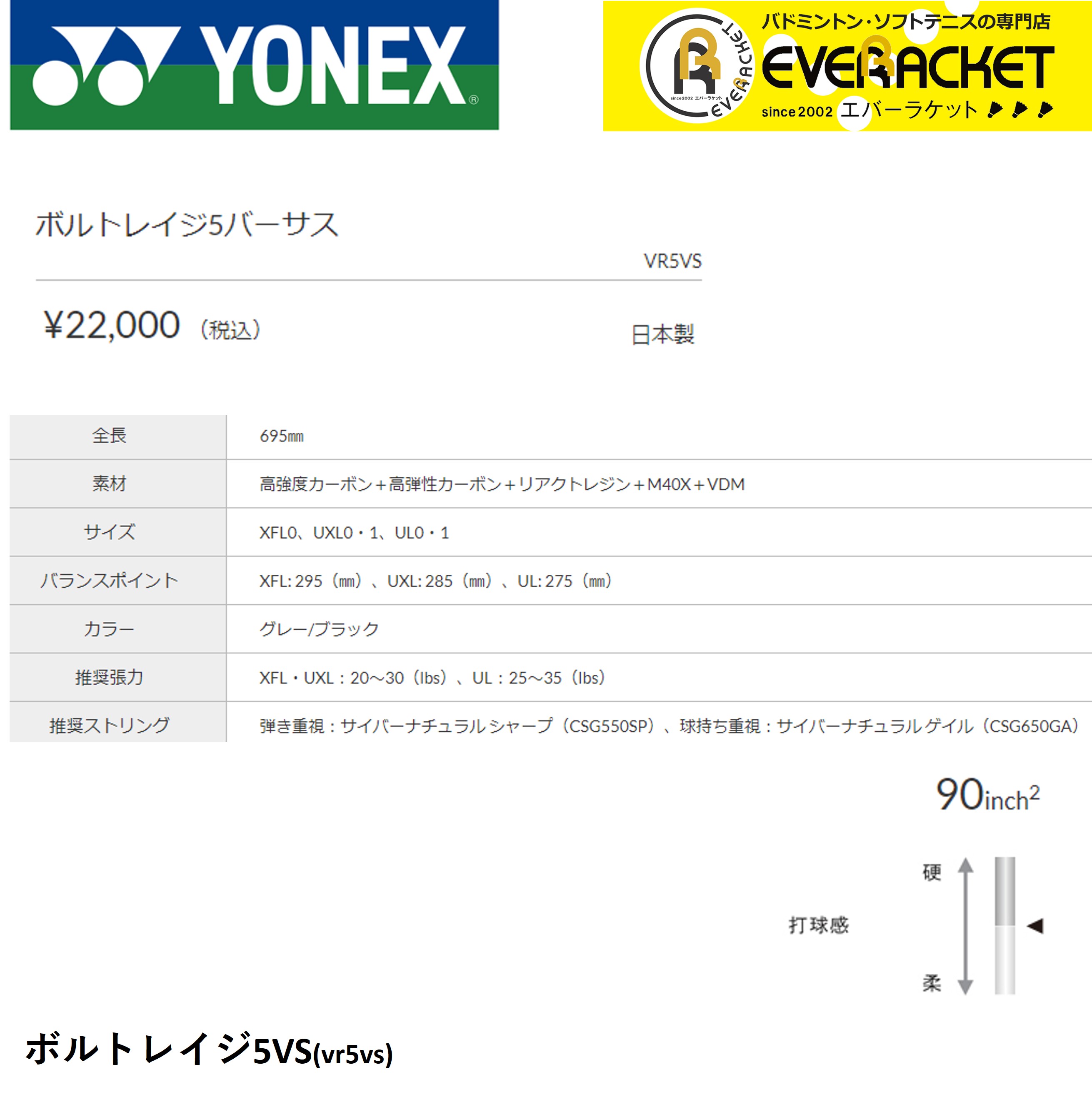 ヨネックス YONEX ソフトテニスラケット ボルトレイジ5バーサス VR5VS