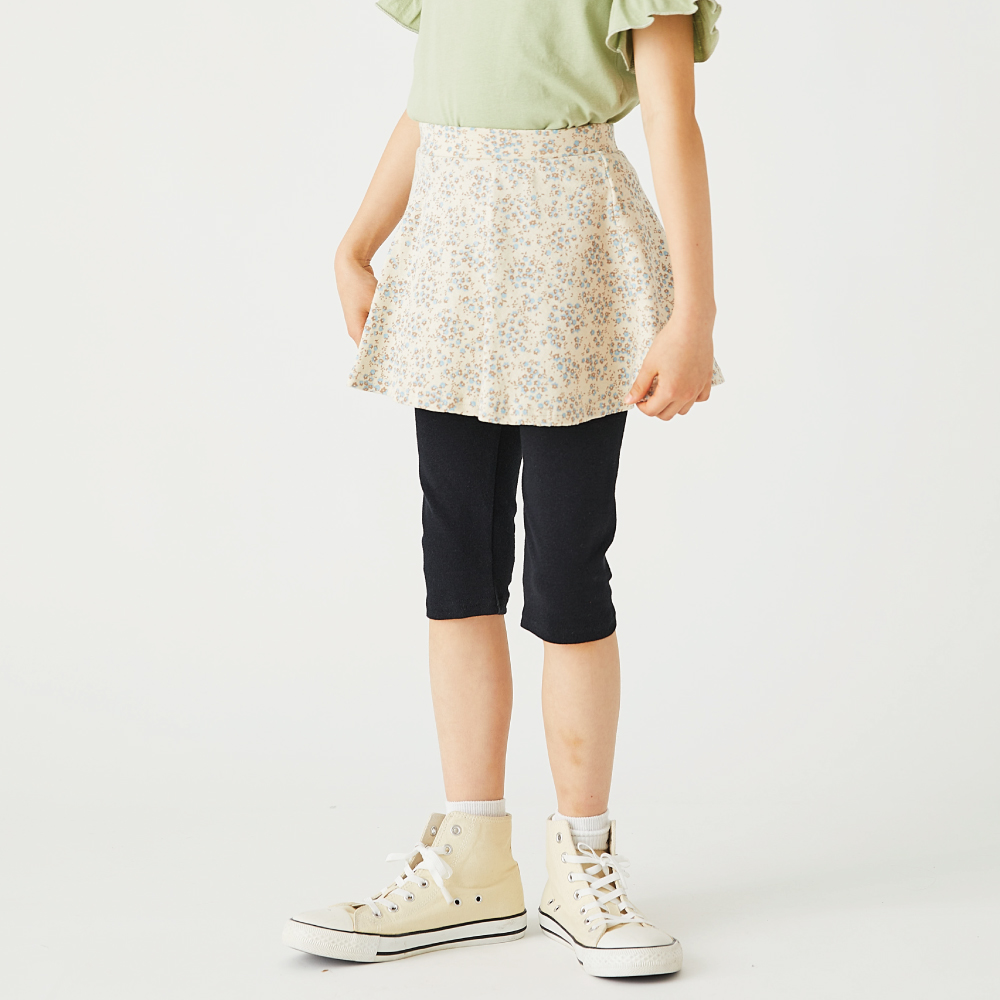 子供服 スカッツ 6分丈ストレッチ総柄スカッツ スカート レギンス スパッツ キッズ ベビー 子ども服 こども服 女の子 80 90 100 110  120 130 140 150 160 春夏