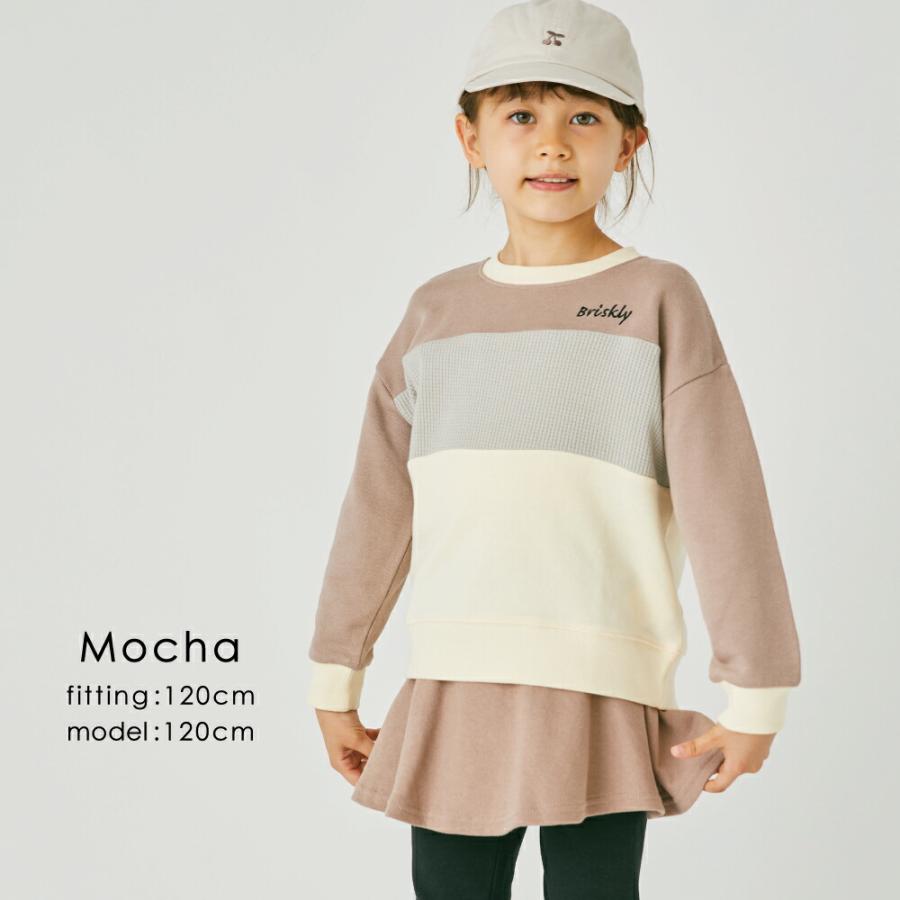 長袖 トレーナー 子供服 ワッフル ブロック ロンT キッズ 長袖Tシャツ