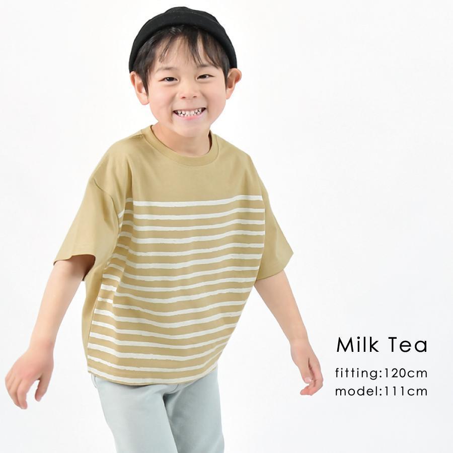 格安新品 Tシャツ 子供服 パネルボーダーTシャツ 半袖 子ども服 こども