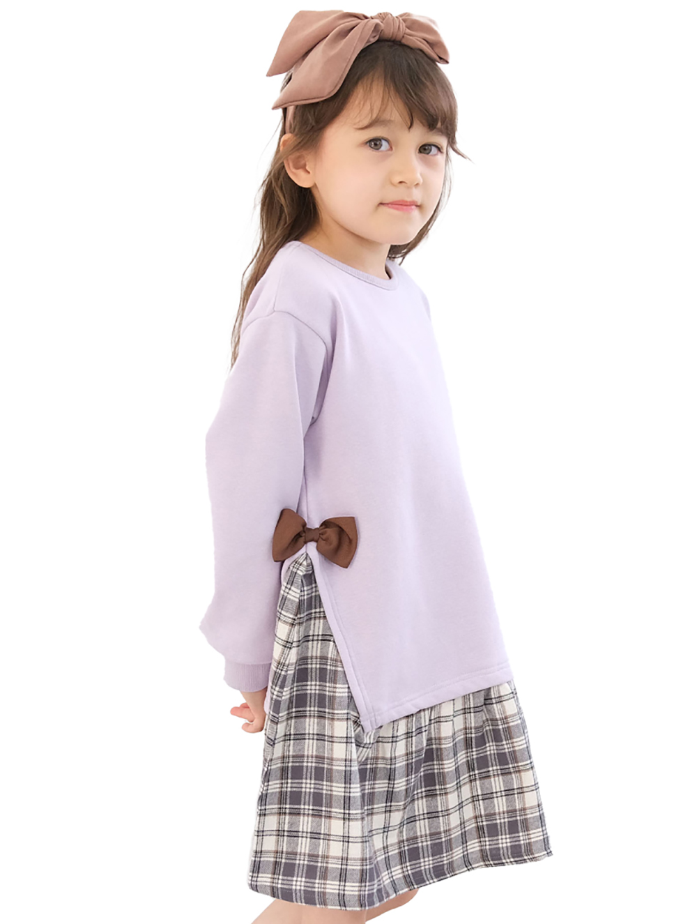 子供服 裏起毛 ワンピース レイヤード風 女の子 ever closet 子ども服 こども服 キッズ...