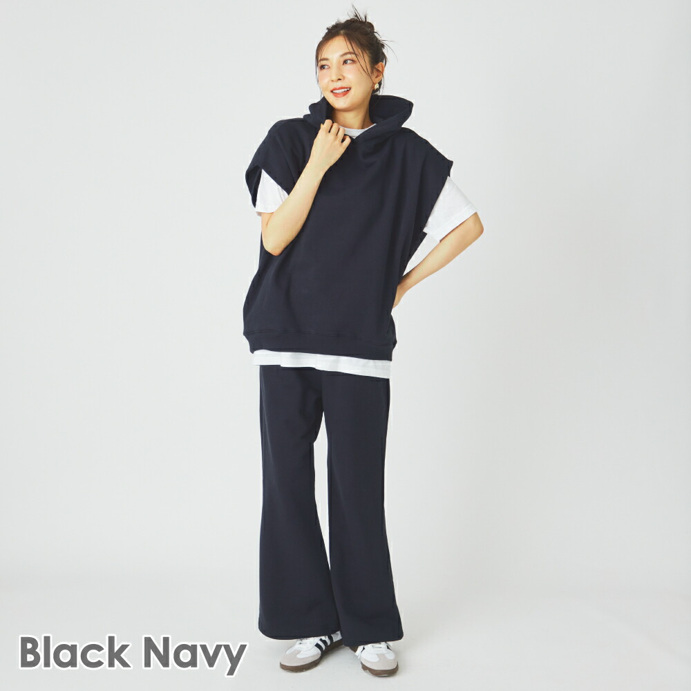 レディース パンツ パーカー スウェット セットアップ 長袖 ボリューム袖 ポケット かわいい 大人可愛い シンプル カジュアル かっこいい こなれ感 ラフ REAL STYLE（ファッション） セットアップ レディース 秋 冬