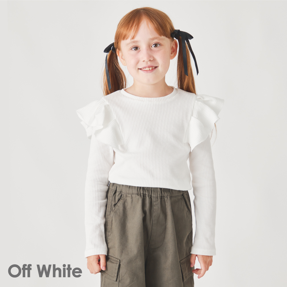 ever closet（エバークローゼット） 子ども服 フリルリブ Tシャツ