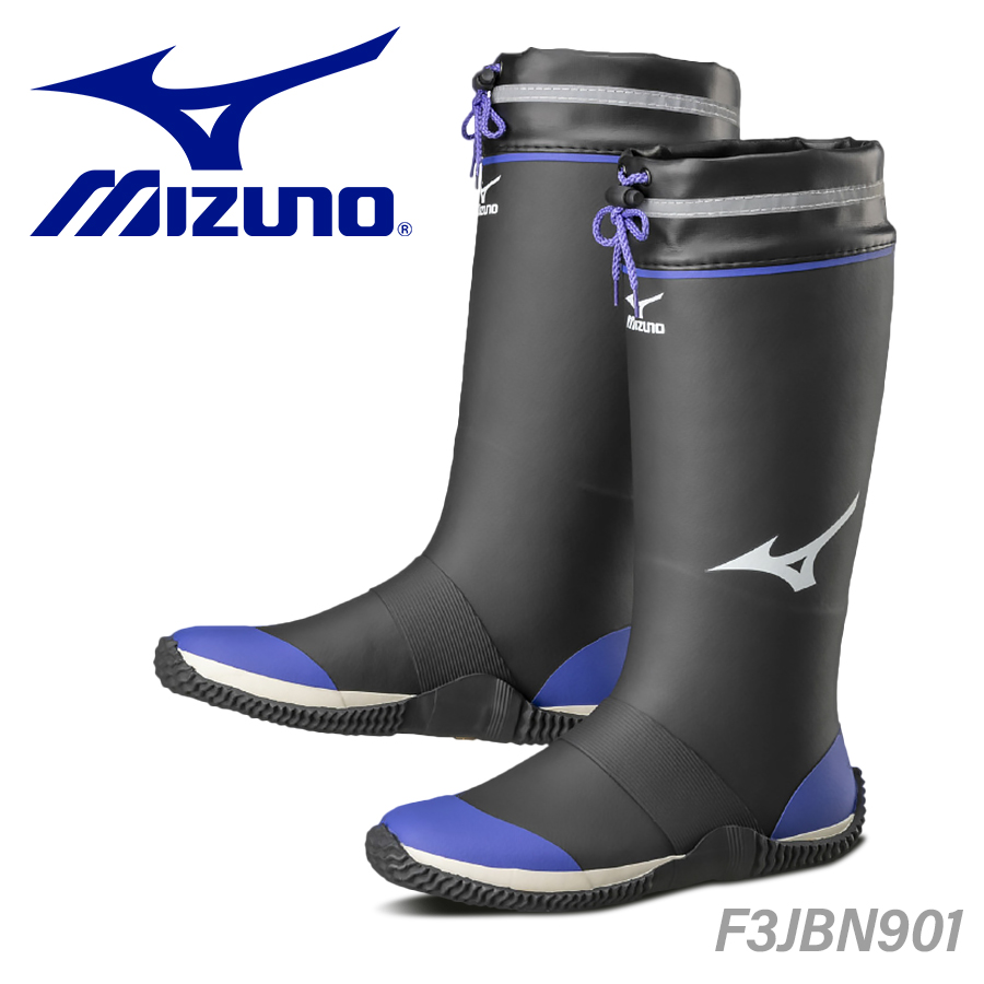 長靴 メンズ レディース 作業用 ロング フィット 耐久性 ミズノ 波底 男女兼用 レインブーツ 作業靴 先芯なし NL1 MIZUNO  F3JBN901