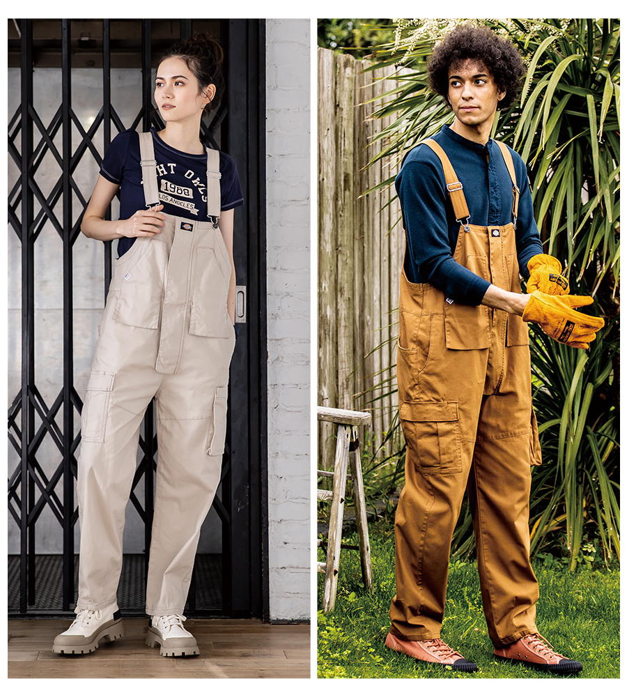 つなぎ 作業服 メンズ レディース ストレッチ Dickies ディッキーズ ツナギ オーバーオール ストレッチオックスオーバーオールカーゴ  D-739 XS〜3XL