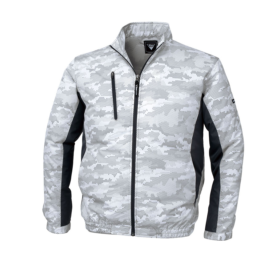 売る空調服 セット ジーベック 迷彩 長袖 ブルゾン 透湿 撥水 XE98005 色:アーミーグリーン サイズ:3L ジャンパー、ブルゾン