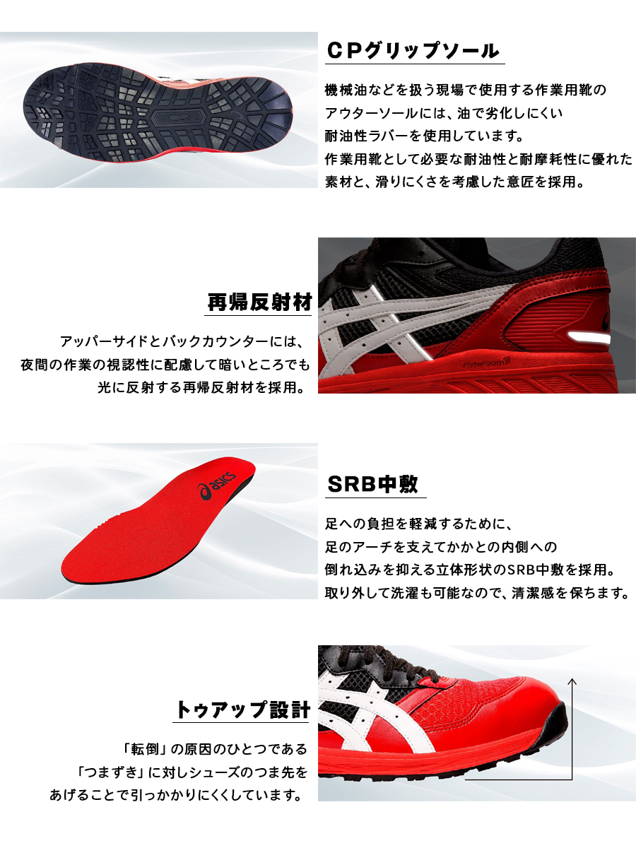 ASICS 安全靴 アシックス ローカット 軽量 耐油 衝撃 クッション