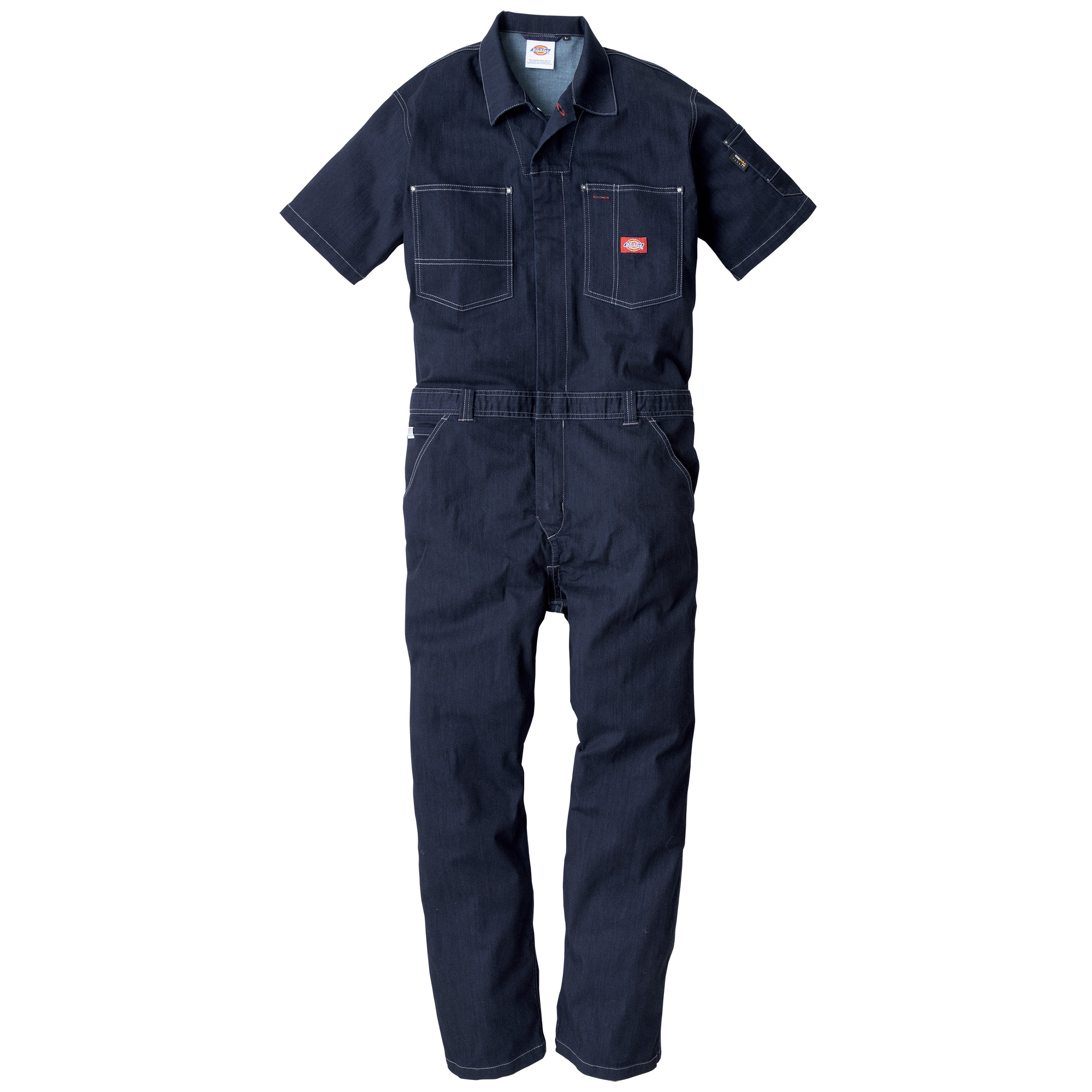 作業服 つなぎ 半袖 続服 レディース メンズ ディッキーズ Dickies デニム ストレッチ オ...