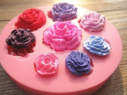 バラ 8個 薔薇 シリコンモールド レジン 手作り 石鹸 キャンドル 粘土