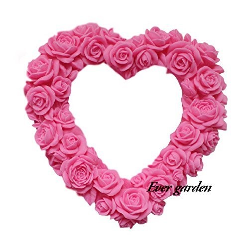 特大 バラ ブーケ ハート シリコン 型 薔薇 花 シリコンモールド