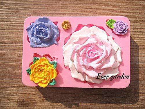 シリコンモールド バラ 5個 薔薇 花 シリコンモールド/アロマ