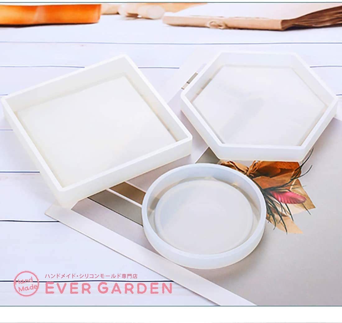 シリコンモールド コースター シリコン モールド 3個セット 正方形 六