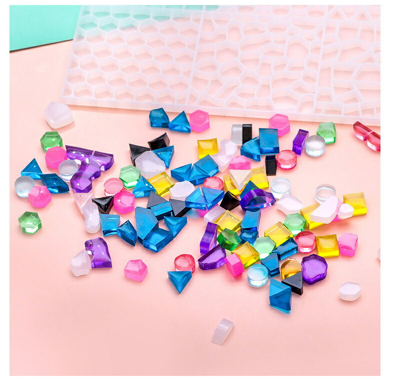 モザイクタイルが作れる】 シリコンモールド タイル モザイクアート レジン ピアス イヤリング アクセサリー 石膏 石 宝石 丸 三角 四角 正方形  六角形 :NN-UVUM-0V5J:ハンドメイド専門店 Evergarden 通販 