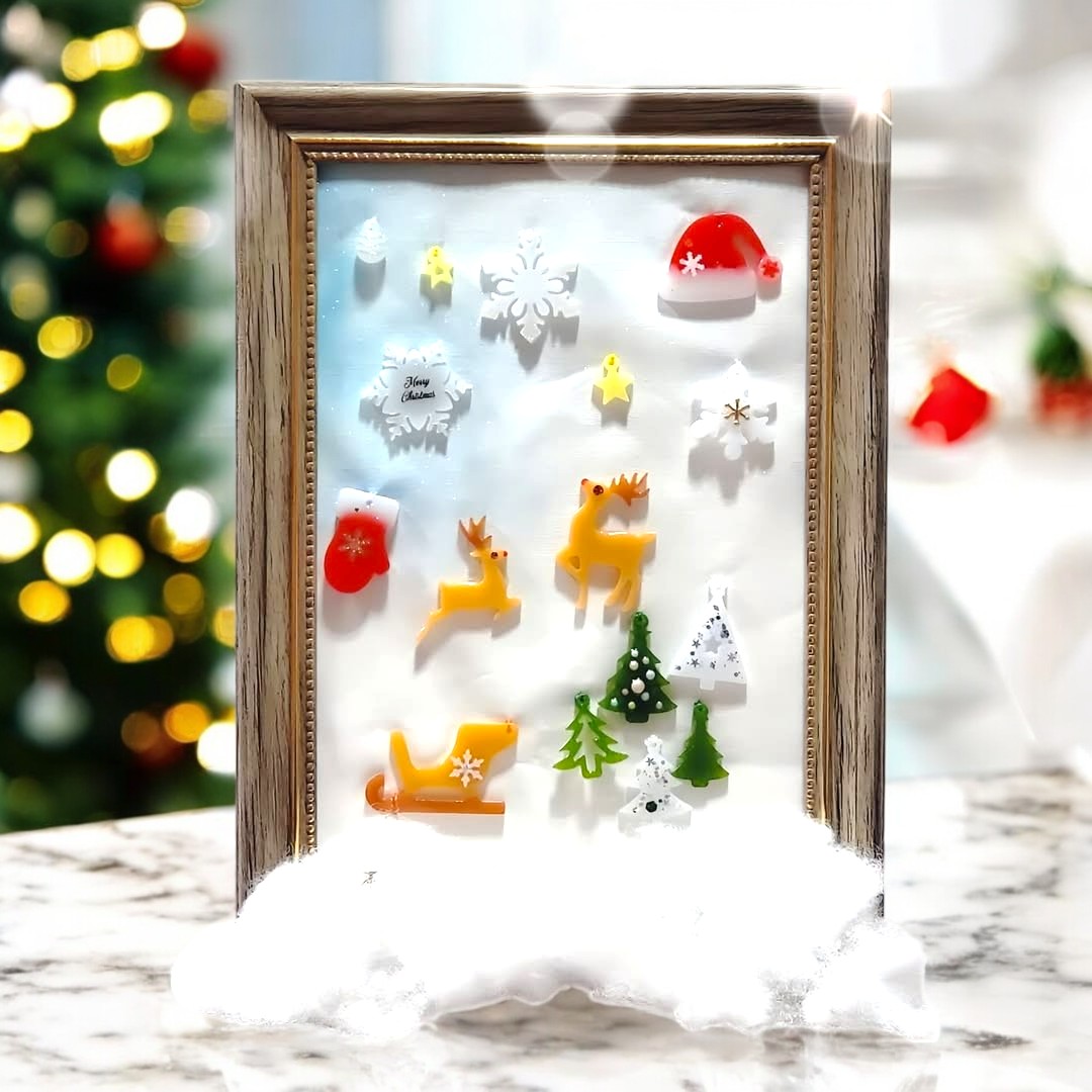 シリコンモールド クリスマス 【穴あきタイプ3枚セット】トナカイ ツリー リース サンタ帽 雪の結晶 プレゼント クッキー エンジェル ベル 雪だる |  | 01