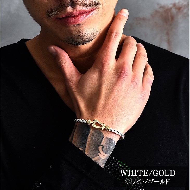 ブレスレット メンズ レディース ペア ブランド ホースシュー ゴールド レザー シルバー 革 チャーム バングル プレゼント ストーン キラキラ Joker By Evergreen 通販 Yahoo ショッピング