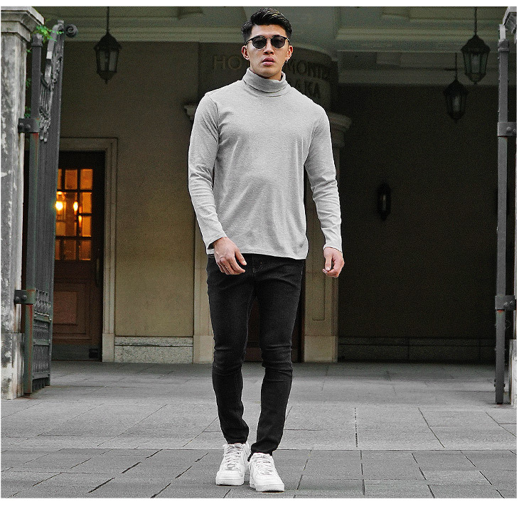 あったかインナー メンズ Tシャツ インナー カットソー タートルネック ヒート モックネック ルームウェア ロンt 無地 秋服 防寒 57 Off ヒート