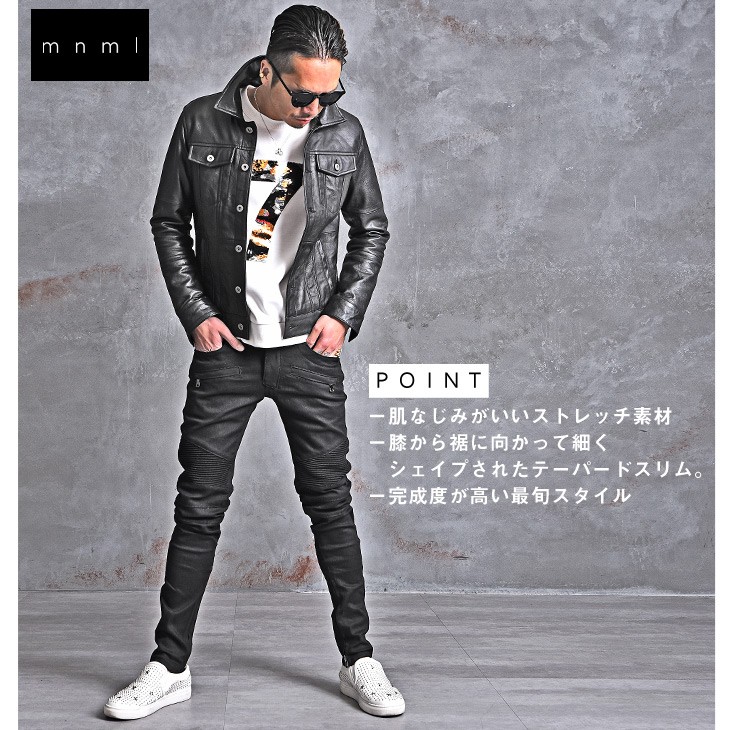 爆買い新品 mnml ミニマル スキニーデニム デニム デニムパンツ メンズ スキニー ジーンズ バイカー バイカーデニム 裾ジップ ブランド 黒 ブラック joker by EverGreen - 通販 - PayPayモール 安い好評