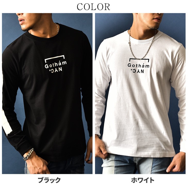 かれており Gotham 袖プリント タイト 黒 ブラック 白 ホワイト Joker By Evergreen 通販 Paypayモール Nyc ゴッサム エヌワイシー ロンt メンズ ブランド 長袖 長袖tシャツ カットソー ロンティー ストリート ファッショ