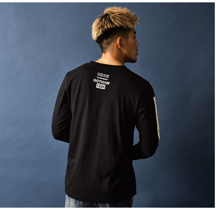 かれており Gotham 袖プリント タイト 黒 ブラック 白 ホワイト Joker By Evergreen 通販 Paypayモール Nyc ゴッサム エヌワイシー ロンt メンズ ブランド 長袖 長袖tシャツ カットソー ロンティー ストリート ファッショ