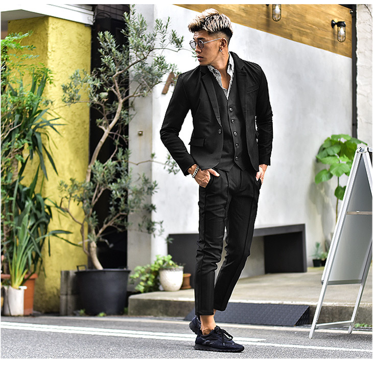 コメント ジャケット メンズ 春 春物 春服 Joker By Evergreen 通販 Paypayモール メンズ カジュアルスーツ スーツ テーラード ジャケット テーラードジャケット フォーマル ビジネス ブラック 黒 セットアッ