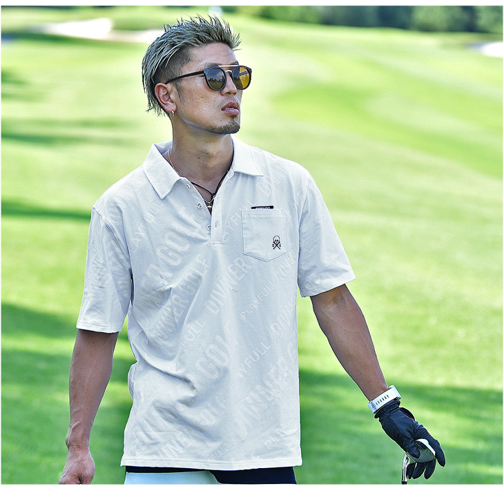 ゴルフウェア メンズ ポロシャツ ゴルフ ウェア 春 半袖 ポロ 派手 大きいサイズ おしゃれ ブランド 白 ホワイト ブラック 黒 可愛い