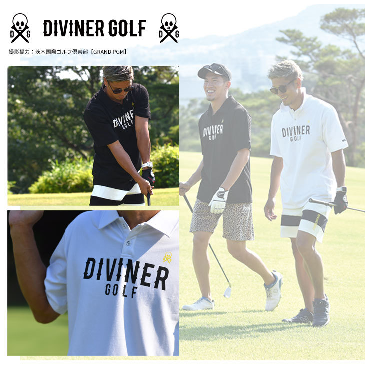 DIVINER GOLF】ゴルフウェア メンズ ポロシャツ ゴルフ ウェア 半袖 