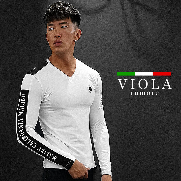 らかい Viola 細身 タイト マッチョ 白 ホワイト 黒 Joker By Evergreen 通販 Paypayモール Rumore ヴィオラ Tシャツ メンズ ロンt ブランド ゴルフウェア 長袖tシャツ Tシャツ Vネック 長袖 ロゴ シルエット Odapazumpango Gob Mx