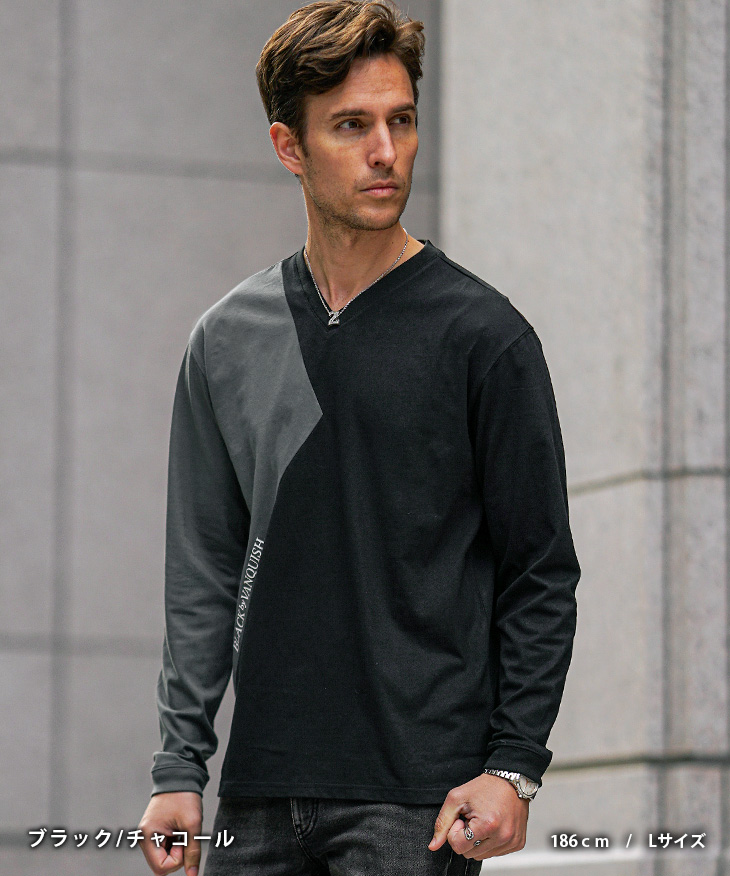 joker（ジョーカー） Tシャツ メンズ ブランド Tシャツ メンズ 長袖 V