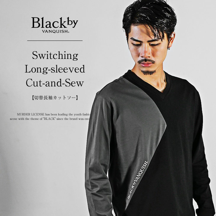joker Tシャツ メンズ ブランド 長袖 VネックTシャツ カットソー