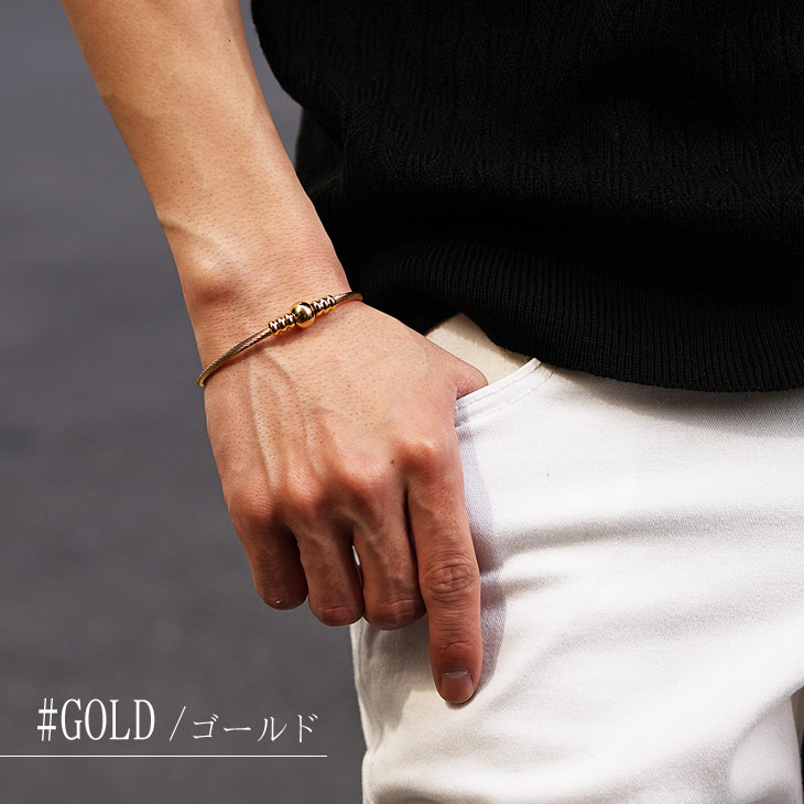 新品　ラスール⭐︎ワイド　カッコいいバングルM/L ゴールド 66901_31.jpg