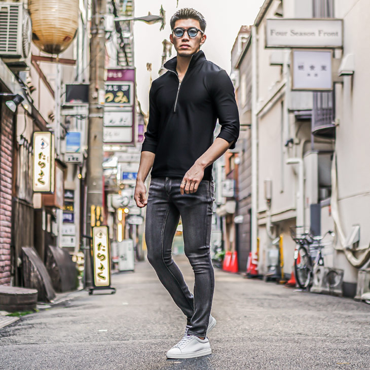 joker 七分袖 ポロシャツ メンズ 7分袖 シャツ ハーフジップ