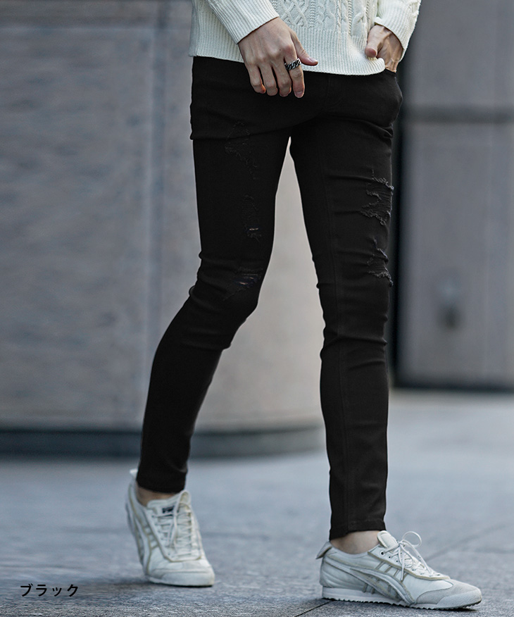 DIVINER（ディバイナー） スキニー パンツ ダメージ クラッシュ 細身