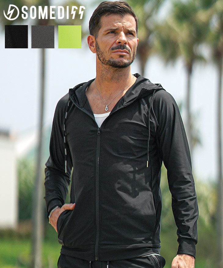 SOMEDIFF（サムディフ） パーカー メンズ 薄手 日焼け防止 ラッシュ