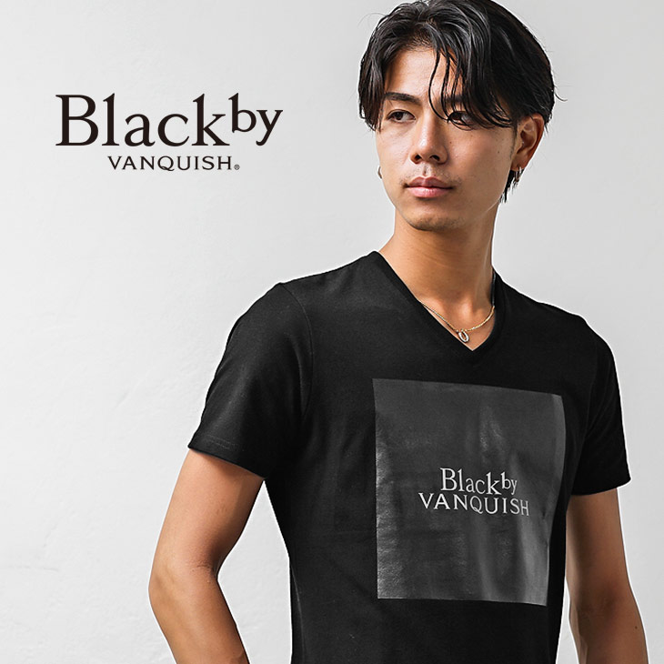 BLACK by VANQUISH Tシャツ メンズ ロゴ ブランド プリントT