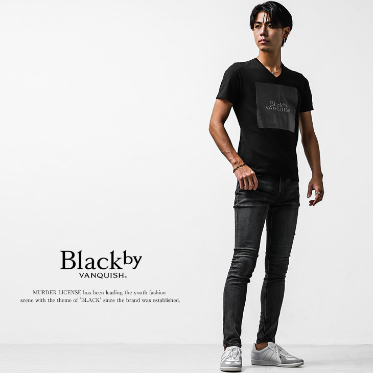 BLACK by VANQUISH Tシャツ メンズ ロゴ ブランド プリントT