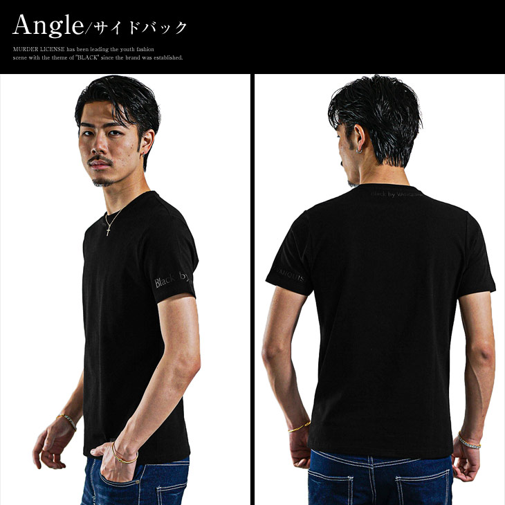 BLACK by VANQUISH Tシャツ メンズ ブランド 半袖 黒Tシャツ