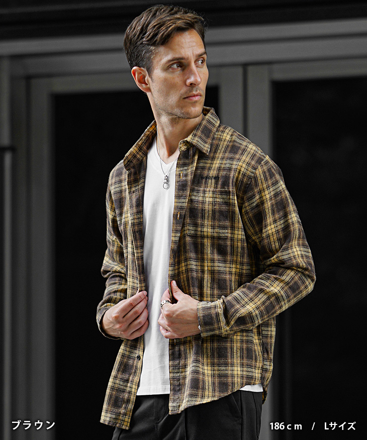 SOMEDIFF（サムディフ） ネルシャツ メンズ ブランド チェックシャツ