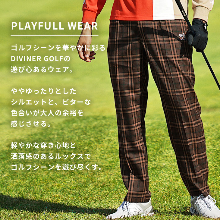 ネイビー ロゴパターン ゴルフシャツ M DIVINER GOLF 【DIVINER GOLF】ゴルフウェア メンズ ボトムス