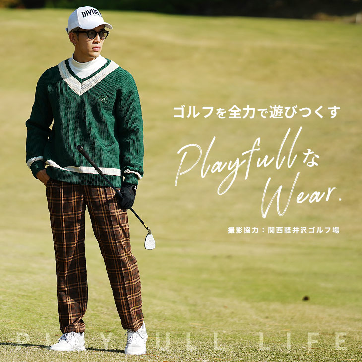 DIVINER GOLF】ゴルフウェア メンズ ニット Vネック セーター メンズ