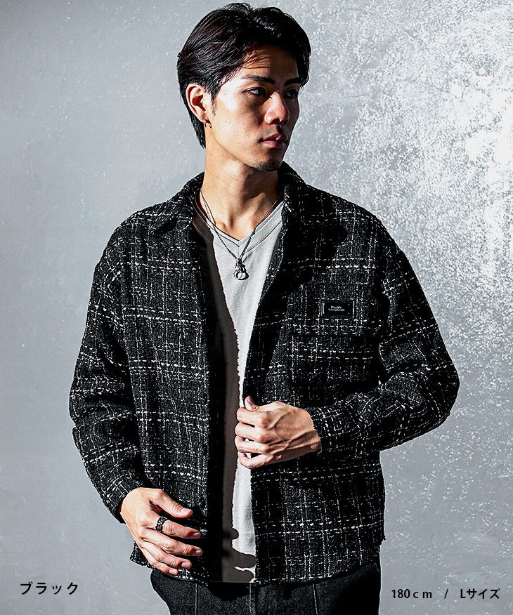 BLACK by VANQUISH（ブラックバイバンキッシュ） ツイードシャツ