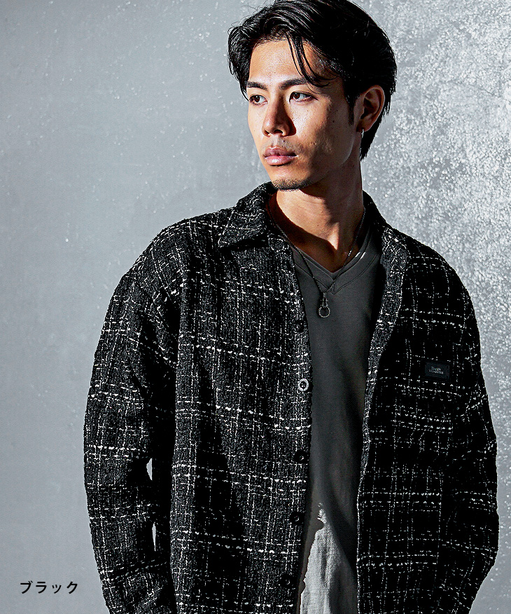 BLACK by VANQUISH（ブラックバイバンキッシュ） ツイードシャツ