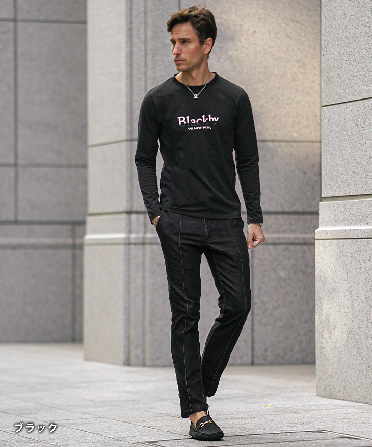 BLACK by VANQUISH（ブラックバイバンキッシュ） クルーネック Tシャツ