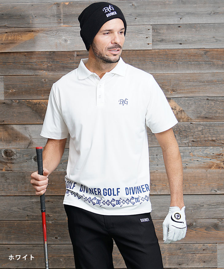 【極美品】5525ゴルフ ゴーゴーニーゴーゴルフ ポロシャツ 白×青 別注】＜5525 for UNITED ARROWS GOLF＞ポロシャツ