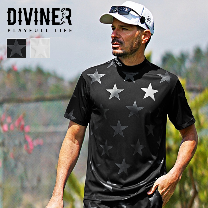 スターターゴルフ BANDANA モックネック Tシャツ ハーフパンツ DIVINER GOLF（ディバイナー ゴルフ） ゴルフウェア メンズ ゴルフ