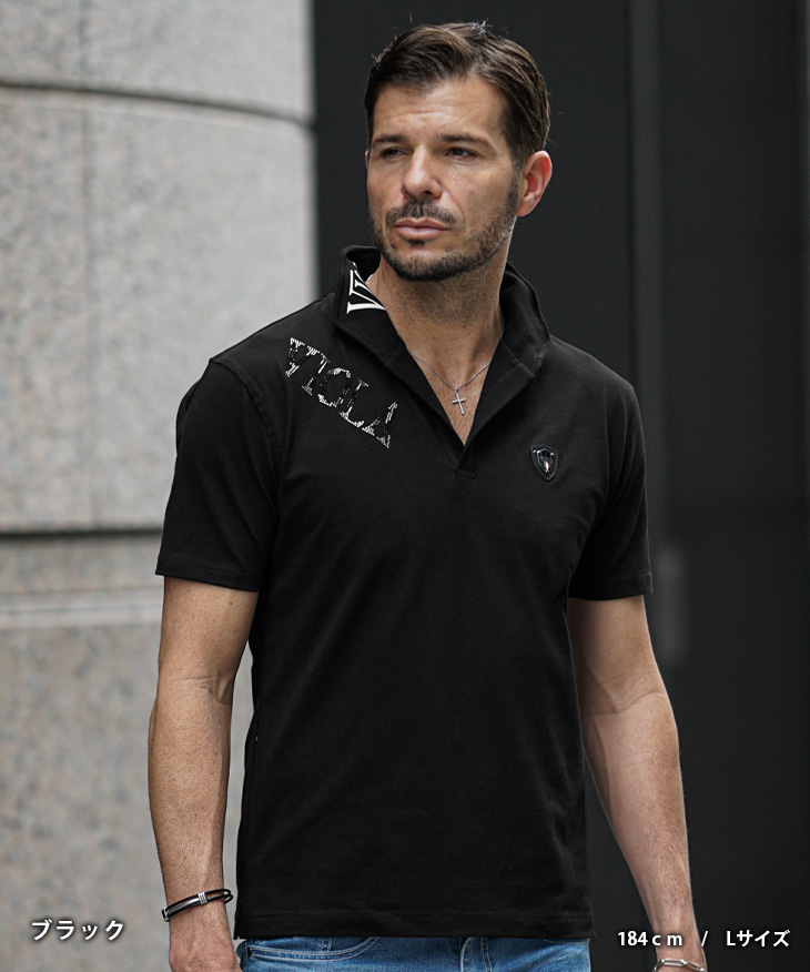 Bottega Veneta パープル Vネック ポロシャツ Bottega Veneta パープル Vネック ポロシャツ