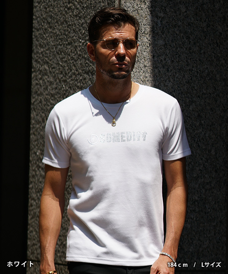 SOMEDIFF（サムディフ） Tシャツ メンズ 半袖 ストレッチ ライン